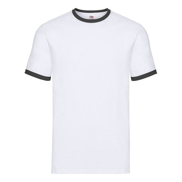 Fruit of the Loom Ringer Tee - White/Black