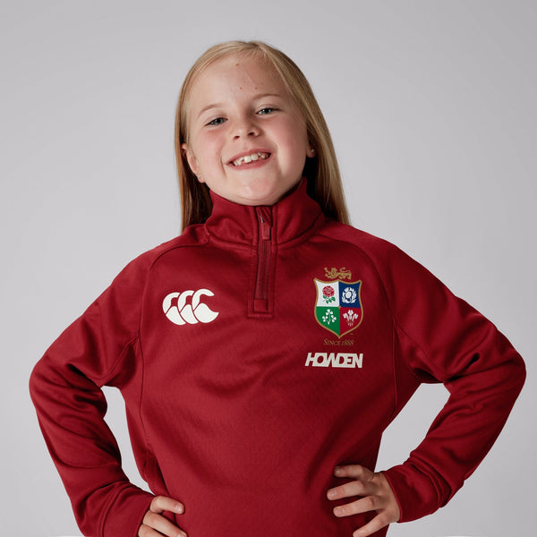 British & Irish Lions - 1/4 Zip Fleece - Juniors - Red
