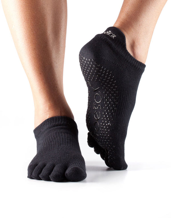Toesox Low Rise Full Toe Socks -Black-DS