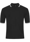 Blue Max Tipped Penthouse Poloshirt - Adults - Black