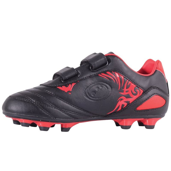 Optimum Kids Razor Velcro FG Football Boots - Black/Red