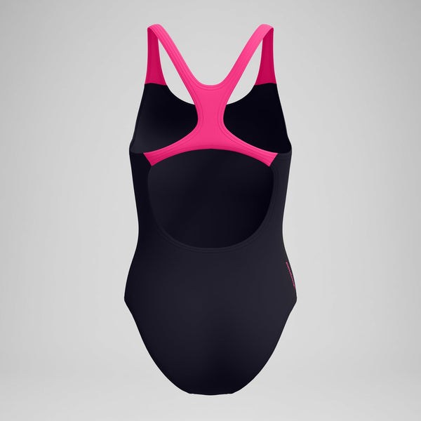 Speedo Medley Logo Medalist 1PC - Womens - Black/Pink