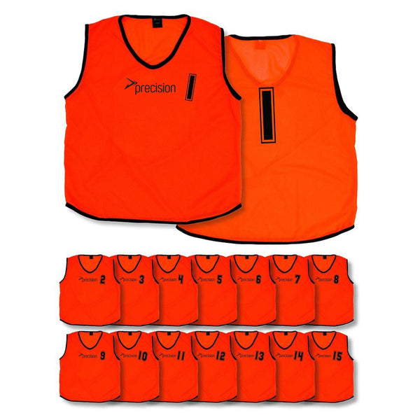 (Pack of 15) Precision Mesh Numbered 1 - 15 Training Bibs (Youths, Adult) -DS