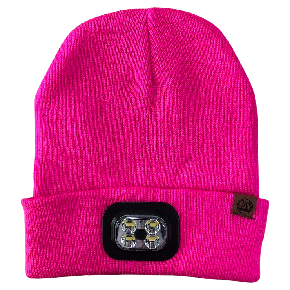 Peaks LED Lighted Beanie Hat Pink-DS