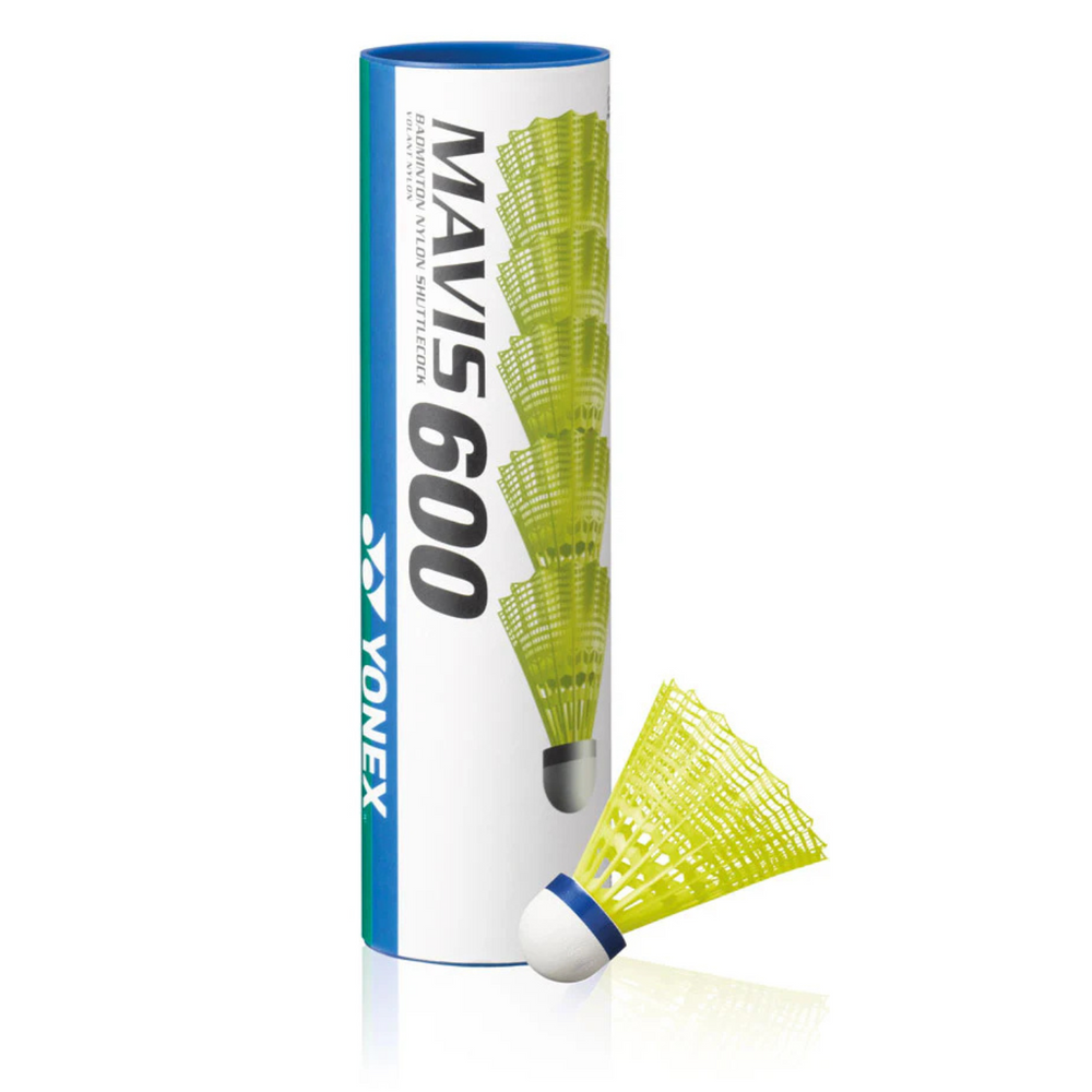 Yonex Mavis 600 Shuttles (Tube of 6) - Yellow -DS