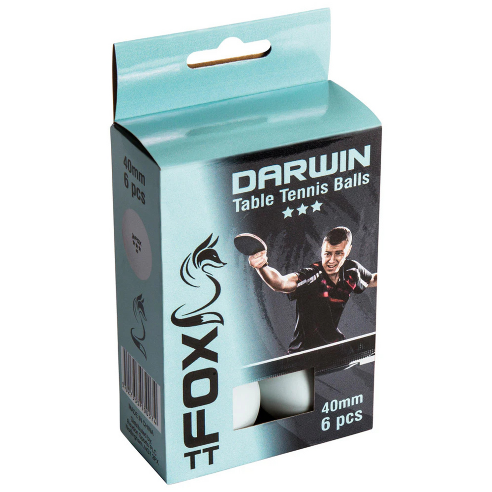 Fox TT Darwin 3 Star Table Tennis Balls (Pack of 6) -DS