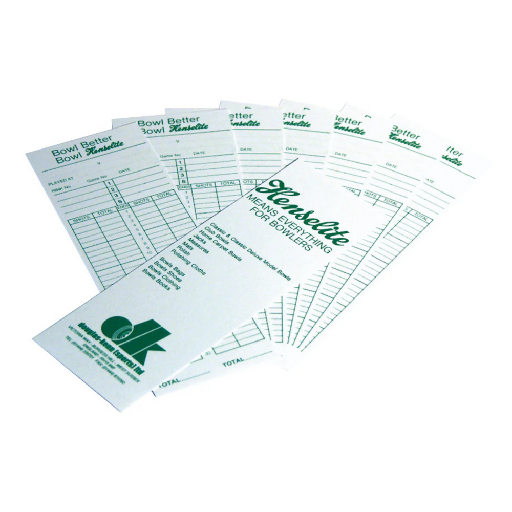 Henselite Bowls Score Cards (Pack of 100) -DS