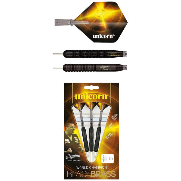Unicorn Gary Anderson Black Brass Darts -DS
