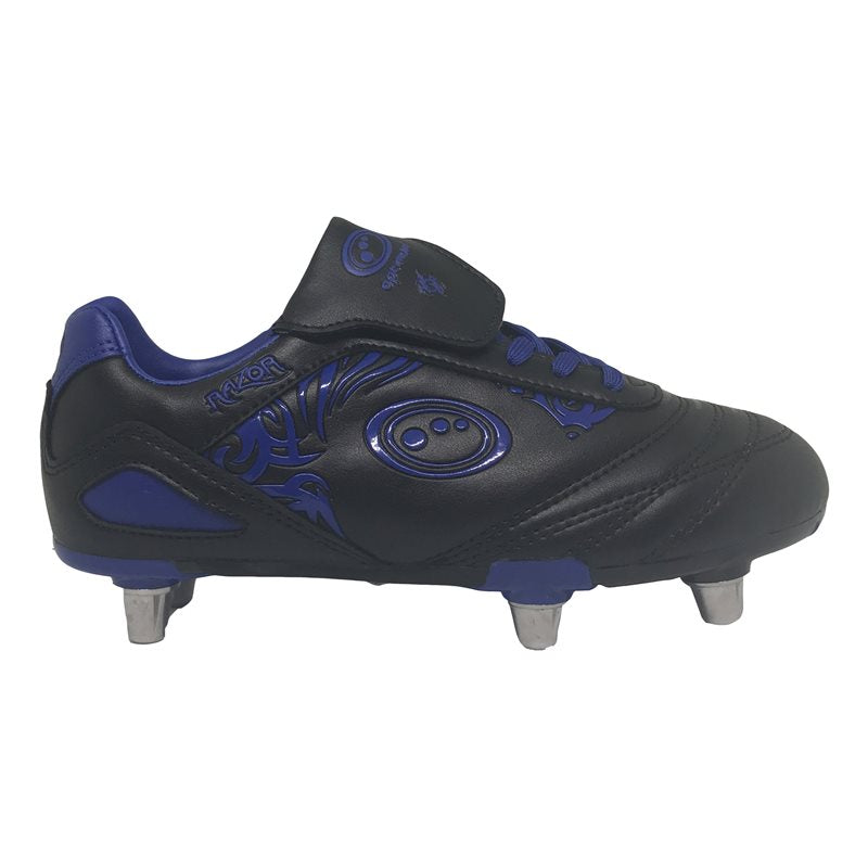 Kids Razor Rugby Boots - Black/Blue