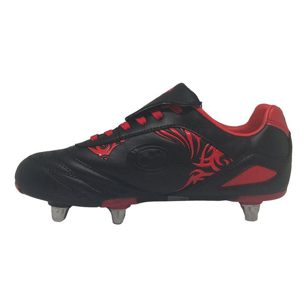 Kids Razor Rugby Boots - Black/Red