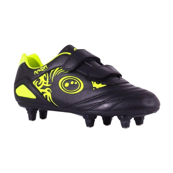 Optimum Kids Razor Velro SG Football Boots - Black/Fluo Yellow